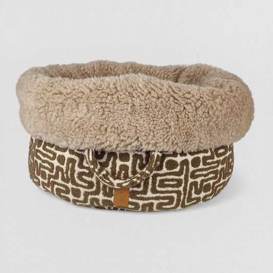 hondenmand etnisch grafische tekening olijf groen