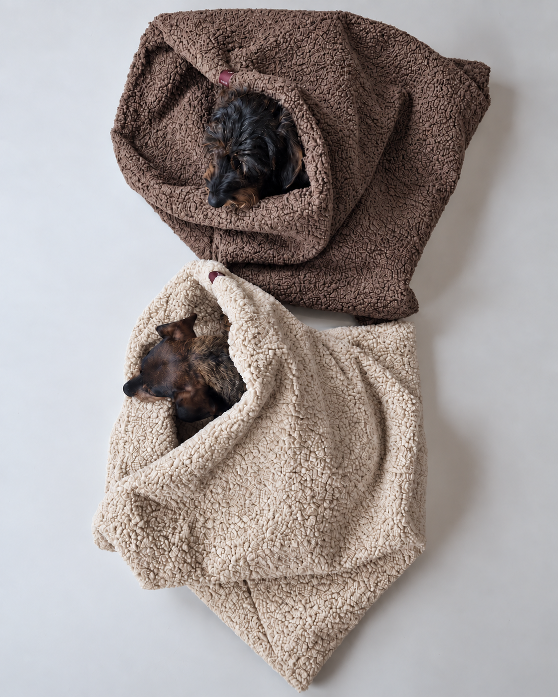hondenslaapzak teddy beige en bruin